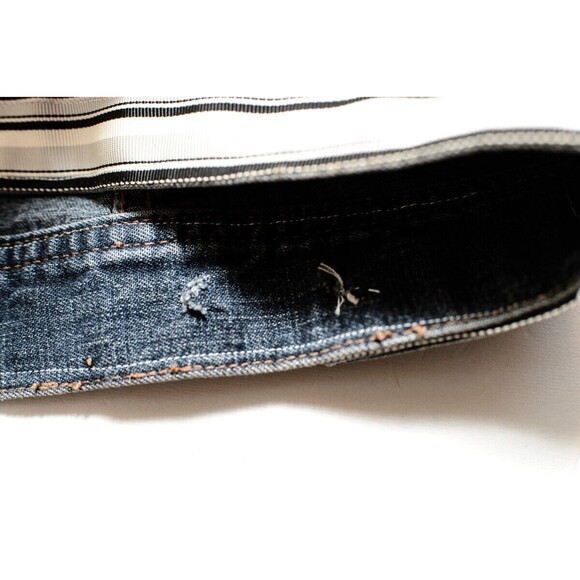 Calvin Klein Jeans Denim Jacket M  hand decorated with striped fabric trim - Picture 10 of 10